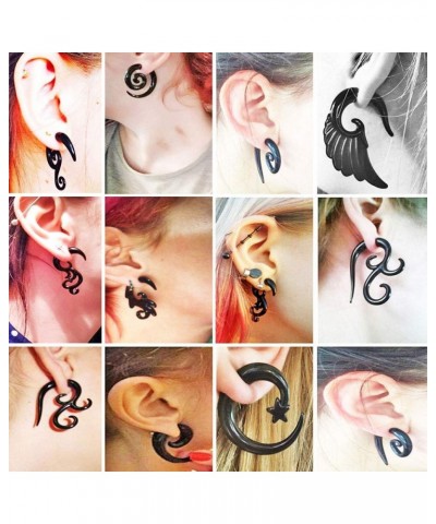 Earrings, 8 Pairs 16G Spiral Fake Gauges Acrylic Ear Tapers Fake Plugs Horn Stud Earrings $6.11 Body Jewelry