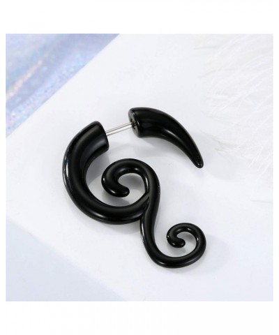 Earrings, 8 Pairs 16G Spiral Fake Gauges Acrylic Ear Tapers Fake Plugs Horn Stud Earrings $6.11 Body Jewelry