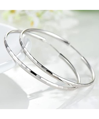 2 Pairs Loop Earrings, 14K White Gold plated Hoop earrings Big and Large Lightweight Gift for Women Girls 70mm $15.92 Earrings