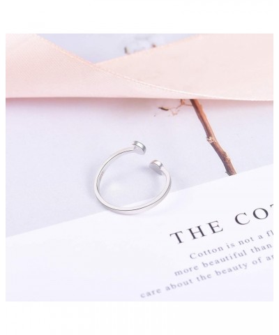 925 Sterling Silver Ring Heart Semicolon Ring adjustable Wrap Open Rings for Women She Believed She Could So She Did $15.29 R...