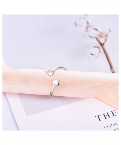 925 Sterling Silver Ring Heart Semicolon Ring adjustable Wrap Open Rings for Women She Believed She Could So She Did $15.29 R...