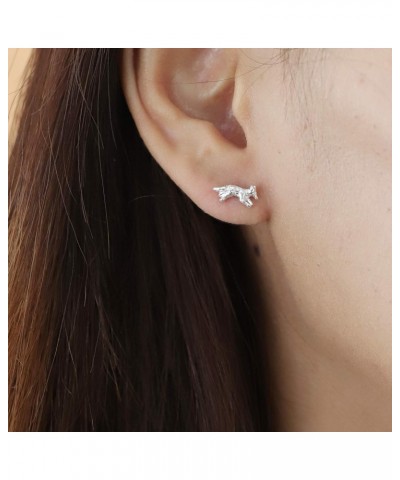 Jewelry Sterling Silver Wolf Stud Earrings $12.95 Earrings