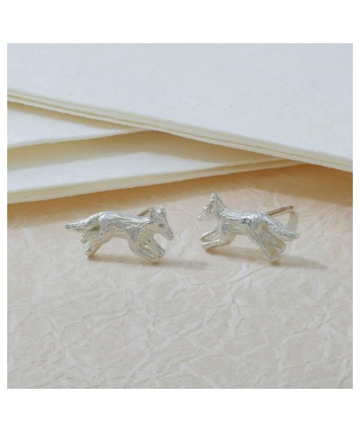 Jewelry Sterling Silver Wolf Stud Earrings $12.95 Earrings