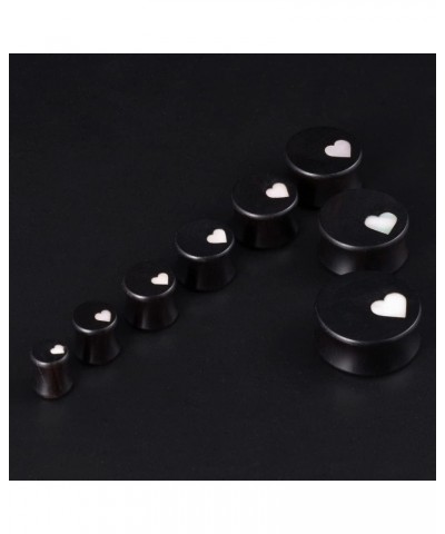 1 Pair Gauges For Ears Wood Saddle Plugs and Tunnels Heart Logo Earrings Expander Stretchers. M841 5/8"(16mm) $9.40 Body Jewelry