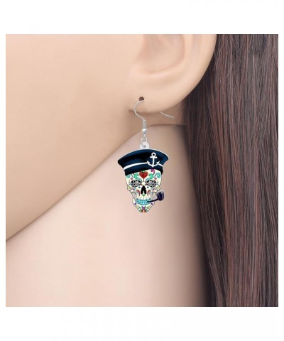 Acrylic Creative Cute Halloween Pirate Series Parrot Earrings for Women Girls Scarlet Macaw Dangle Drop Hook Earrings Jewelry...