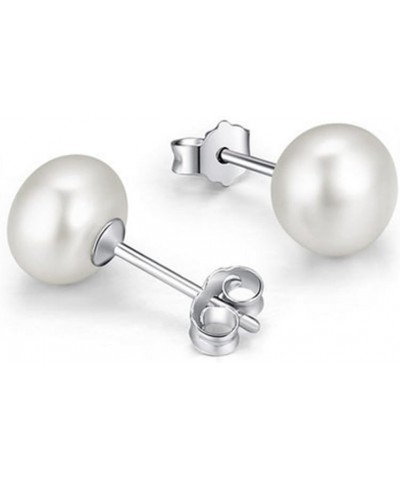 Sterling Silver AAAA 3-13mm White Pearl Studs Earrings for Women 12-13mm $7.79 Earrings