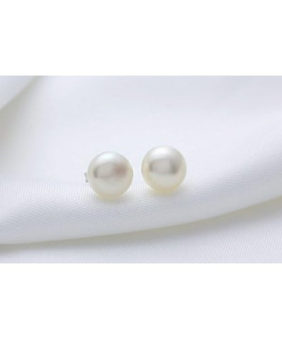 Sterling Silver AAAA 3-13mm White Pearl Studs Earrings for Women 12-13mm $7.79 Earrings