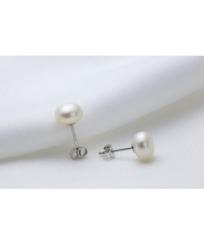 Sterling Silver AAAA 3-13mm White Pearl Studs Earrings for Women 12-13mm $7.79 Earrings