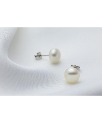 Sterling Silver AAAA 3-13mm White Pearl Studs Earrings for Women 12-13mm $7.79 Earrings