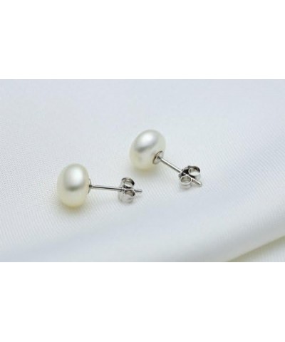 Sterling Silver AAAA 3-13mm White Pearl Studs Earrings for Women 12-13mm $7.79 Earrings