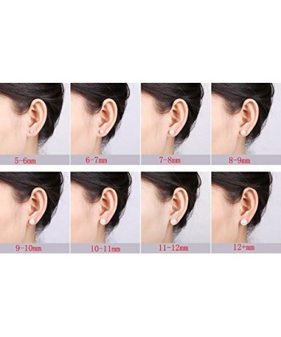 Sterling Silver AAAA 3-13mm White Pearl Studs Earrings for Women 12-13mm $7.79 Earrings