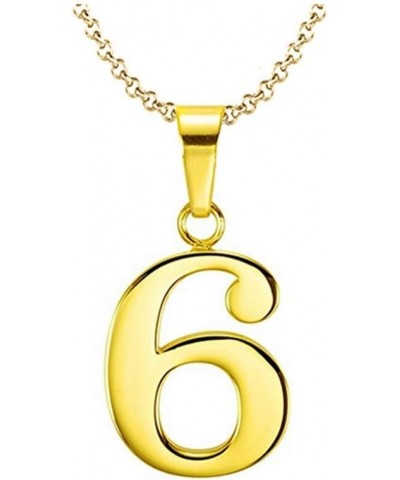 925 Sterling Silver 18k Gold Plated Number 0-9 Charms Pendant Necklace with Chain 6 $14.55 Necklaces