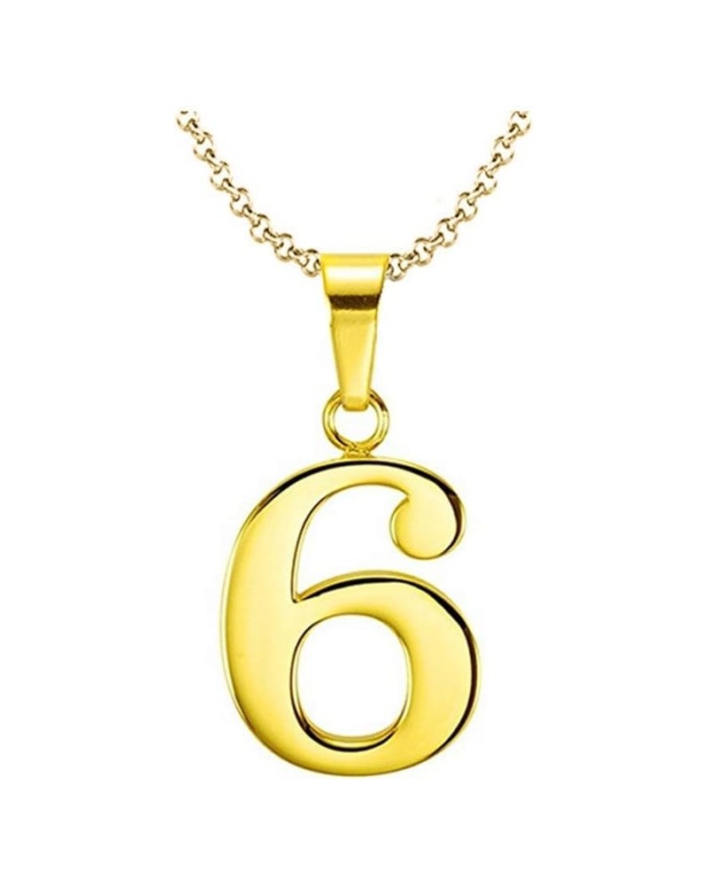 925 Sterling Silver 18k Gold Plated Number 0-9 Charms Pendant Necklace with Chain 6 $14.55 Necklaces