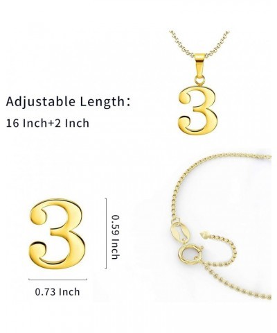 925 Sterling Silver 18k Gold Plated Number 0-9 Charms Pendant Necklace with Chain 6 $14.55 Necklaces