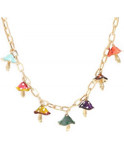 Set Cutie Creative Colorful Mushroom Star Moon Shape Pendant Chain Beaded Necklace Anklets Bracelet Sweet Fresh for Women Gir...