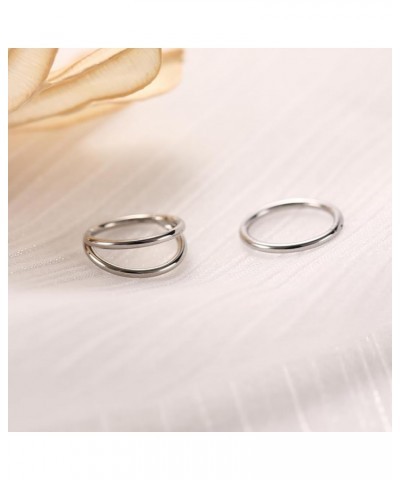 16G Septum Jewelry Daith Earrings 316l Surgical Steel Conch Hoop Earrings 2Pcs Seamless Clicker Nose Ring Tragus Helix Rook P...