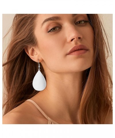 Handmade Teardrop Earrings with Brushed Finished Dangle Earrings Mated Silver $8.84 Earrings