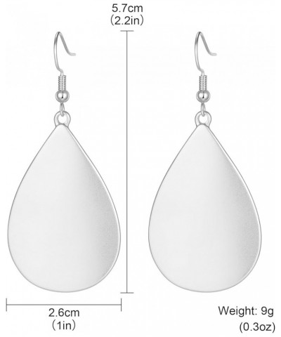 Handmade Teardrop Earrings with Brushed Finished Dangle Earrings Mated Silver $8.84 Earrings