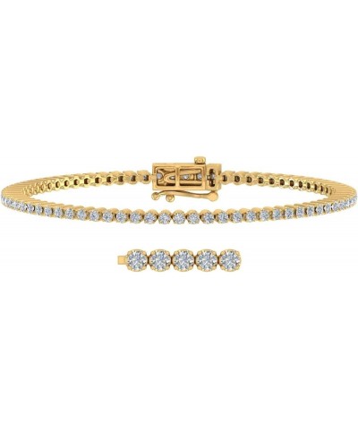 2 to 2 1/4 Carat Diamond Tennis Bracelet in 14K Gold (6.85 to 8 inch) Yellow Gold 7.5 Inches $314.65 Bracelets