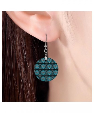 Round Wooden Dangle Earrings Lightweight Earrings For Women Ladies Girl 2.4 x 1.2 in Multi 19 $7.50 Earrings