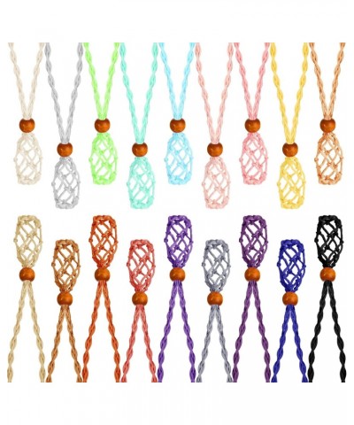 18 Pcs Adjustable Crystal Necklace Holder Empty Stone Holder Pendant Stone Holder for Replacement Hand Woven Necklace Cord, (...