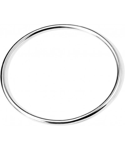 Stainless Steel Classical Simple Plain Polished Round Circle Bangle Bracelet Silver 8.7 Inches $7.53 Bracelets