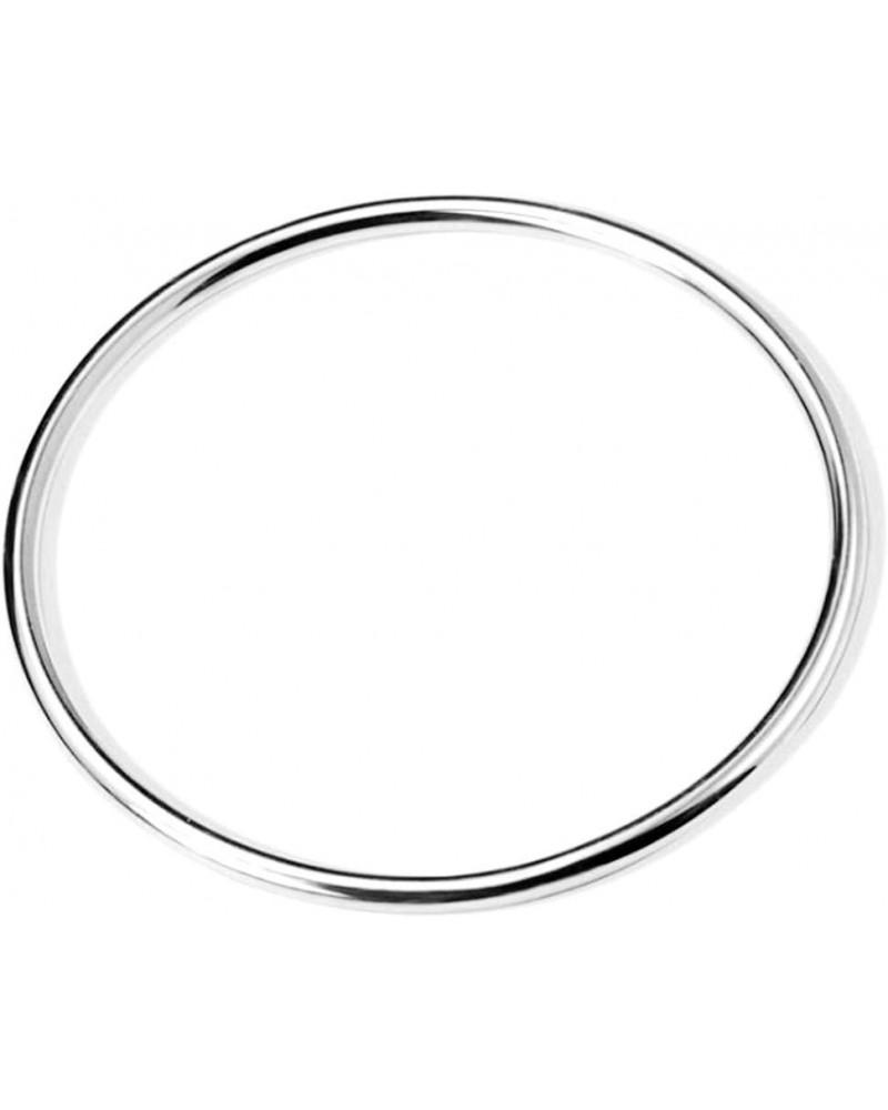 Stainless Steel Classical Simple Plain Polished Round Circle Bangle Bracelet Silver 8.7 Inches $7.53 Bracelets