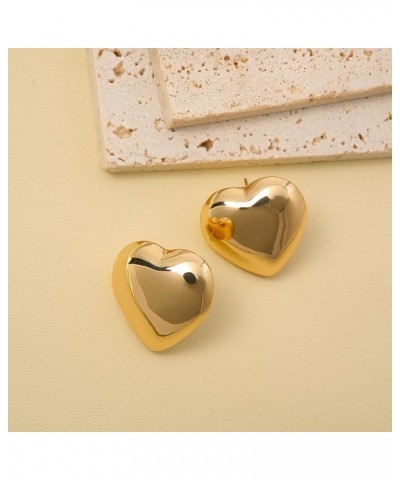 Gold Heart Earrings for Women, Gold Plated Heart Shaped Studs Dangle Earrings,Trendy Valentines Birthday Gifts for Her 234 Go...