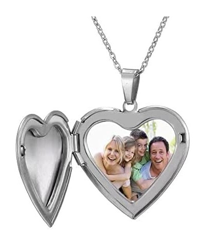 I You Forever" Love Heart Shaped Locket Necklace That Can Holds Pictures Inside Stainless Steel Locket Necklace Silver $8.24 ...