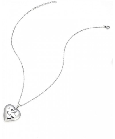 I You Forever" Love Heart Shaped Locket Necklace That Can Holds Pictures Inside Stainless Steel Locket Necklace Silver $8.24 ...