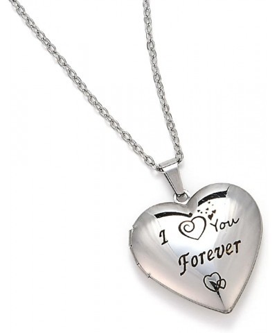 I You Forever" Love Heart Shaped Locket Necklace That Can Holds Pictures Inside Stainless Steel Locket Necklace Silver $8.24 ...