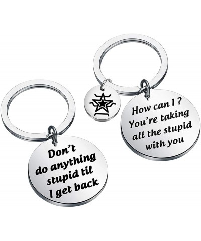 Funny Cap America Bu -cky Friendship Keychain Don‘t do Anything Stupid til I get Back Inspire Gift for BFF Captain America Ke...