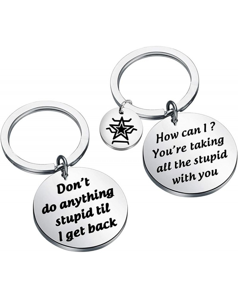 Funny Cap America Bu -cky Friendship Keychain Don‘t do Anything Stupid til I get Back Inspire Gift for BFF Captain America Ke...