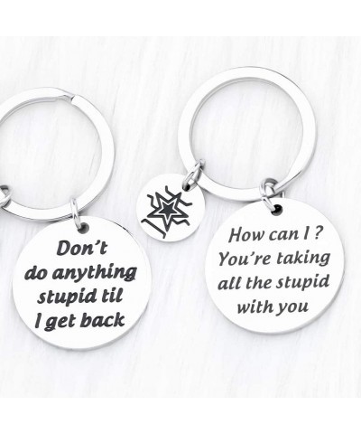 Funny Cap America Bu -cky Friendship Keychain Don‘t do Anything Stupid til I get Back Inspire Gift for BFF Captain America Ke...