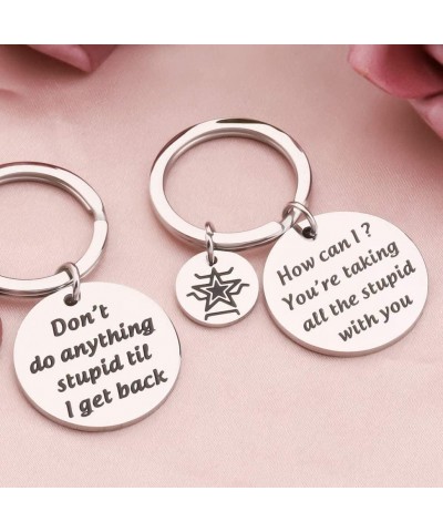 Funny Cap America Bu -cky Friendship Keychain Don‘t do Anything Stupid til I get Back Inspire Gift for BFF Captain America Ke...