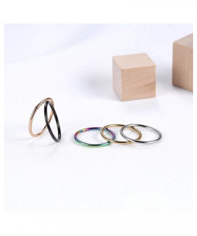 5 Pcs 20G 18G 16G Nose Rings Hoop Set 316L Surgical Steel Earrings Tragus Septum Piercing Cartilage Hoop For Women Men 20g 7m...