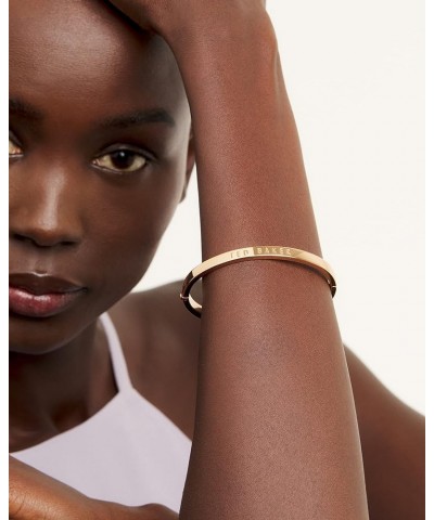 Clemina Hinge Metallic Bangle Gold Tone Small $36.00 Bracelets