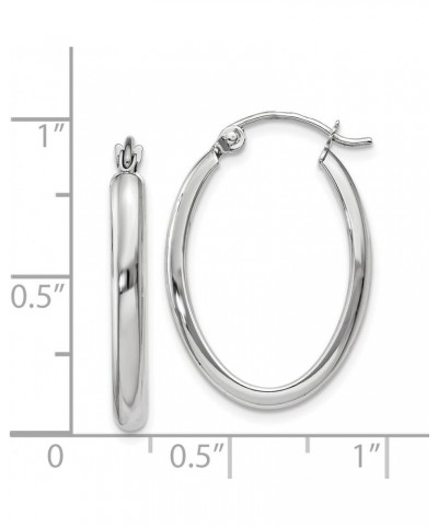 2.75mm Polished Oval Tube Hoop Earrings in Real 14k Gold White Gold - 16x25mm $54.25 Earrings