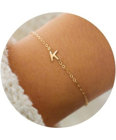 Gold Initial Bracelets for Women Girls Gifts - 16K Gold Plated Letter Initial Bracelet Dainty Gold Bracelets for Women Initia...