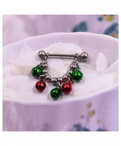 14G 316L Christmas Nipple Rings Piercing Stainless Steel Christmas Wreath and Gift Box Nipple Barbell Nipple Ring Body Pierce...