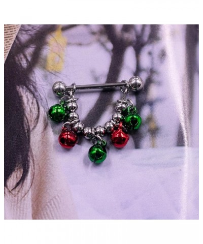 14G 316L Christmas Nipple Rings Piercing Stainless Steel Christmas Wreath and Gift Box Nipple Barbell Nipple Ring Body Pierce...