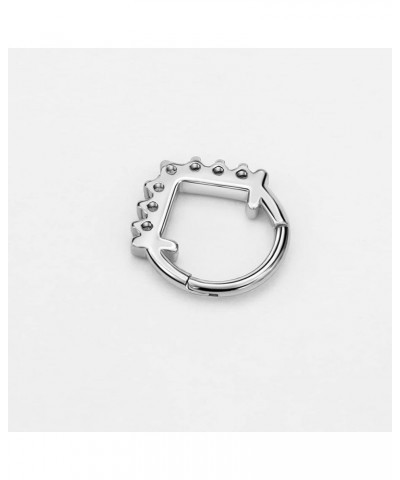 316L Surgical Steel Septum for Women Clicker Hypoallergenic Septum Jewelry 16g 7mm Triangle Piercing Jewelry Black/Silver 1pc...