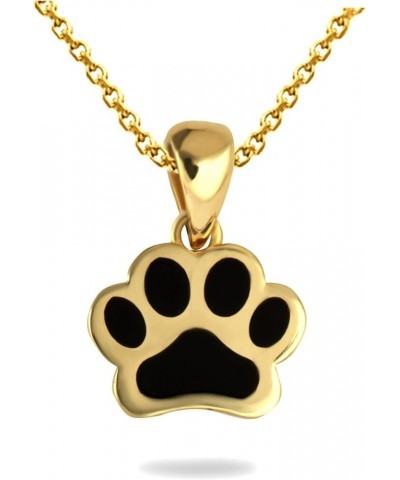 Fine 14k Gold Dog Paw Print Enamel Pendant Necklace Yellow Gold 20.0 Inches $73.49 Necklaces