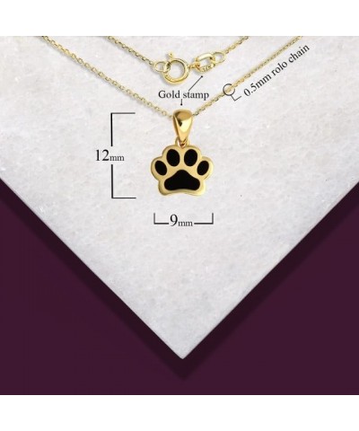 Fine 14k Gold Dog Paw Print Enamel Pendant Necklace Yellow Gold 20.0 Inches $73.49 Necklaces