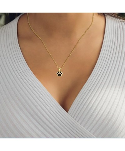 Fine 14k Gold Dog Paw Print Enamel Pendant Necklace Yellow Gold 20.0 Inches $73.49 Necklaces