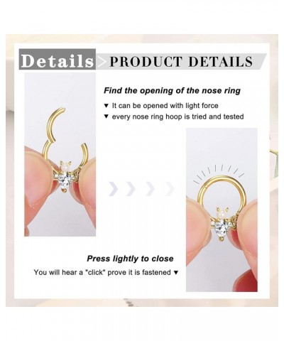 16G Septum Clicker Nose Rings Hoops Helix Rook Conch Cartilage Daith Tragus Earrings Lobe Nose Piercing Jewelry for Women Men...