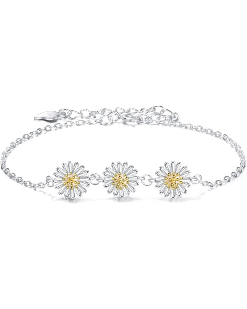 Daisy Anklet for Women 925 Sterling Silver Daisy Anklet Jewelry Gifts for Women Girls Daisy $16.42 Anklets