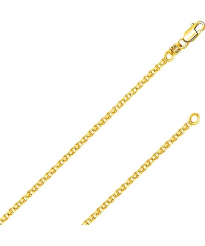 REAL Solid 14K Yellow Gold 1.50mm,1.7mm, 2.0mm Flat Open Wheat Spiga Chain Necklace with Lobster Claw Clasp | Multiple Length...