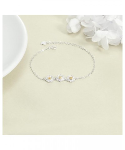 Daisy Anklet for Women 925 Sterling Silver Daisy Anklet Jewelry Gifts for Women Girls Daisy $16.42 Anklets