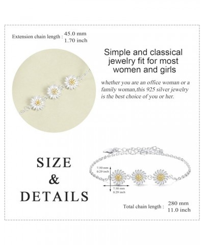 Daisy Anklet for Women 925 Sterling Silver Daisy Anklet Jewelry Gifts for Women Girls Daisy $16.42 Anklets